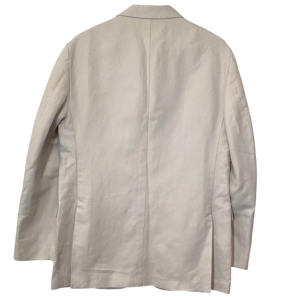 Brooks Brothers Linen Cotton Blend 3 Button Blazer Sport Coat Beige - Medium 40R